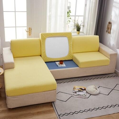 Polar Fleece Jacquard Seat Cushion Coveer All-inclusive Elastic Sofa Cushion Cover Four Season Universal Sectional Sofa Cover