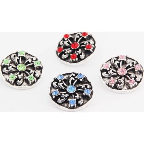 Hot KZ1194 Elegant whirling Flowers 18mm snap buttons fit DIY beauty snaps bracelets Bangles necklaces jewelry wholesale trendy