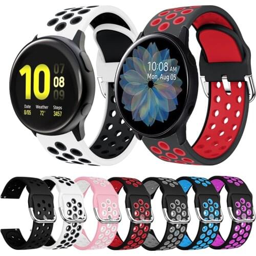 For Samsung galaxy watch Active 2 40mm 44mm Silicone Watchband 20mm Bracelet Sport strap For galaxy Watch 42mm S2 Classic