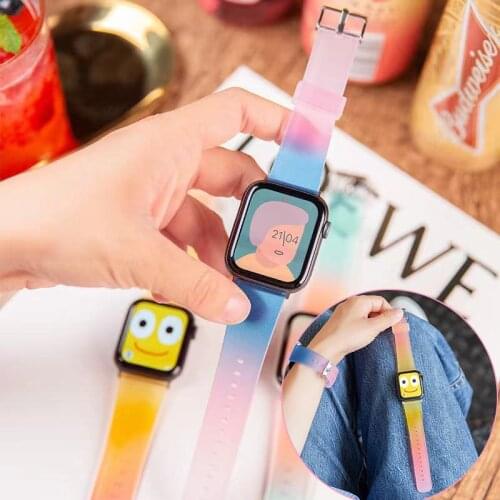 Jelly Watch Strap for Apple Watch 38mm 44mm 42mm for Apple Watch Series 5 40mm Strap Iwatch 6 4 3 Silicone Bracelet Transparent