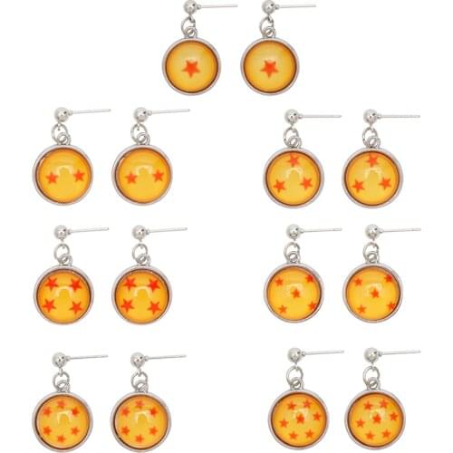 Japanese Anime 1-7stars Cartoon Figure Earrings Men Women Classic Anime Cosplay Jewelry Drop Earring