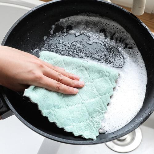 Super Absorbent Microfiber Kitchen Dish Cloth High-efficiency Tableware Cleaning Towel Kichen Tool Gadgets Cosina