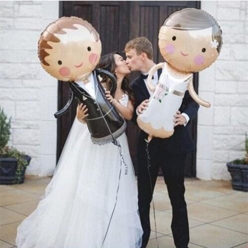 Bride Groom Wedding Decorations Foil Balloons Marriage Boy Girl Love Helium Balls Valentines Day Event Party Supplies Toys