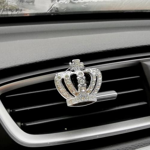 Bling Diamond Crown Decoration Car Air Vent Clip Air Freshener In Auto Interior Car Aroma Diffuser Car Accessories for Girls