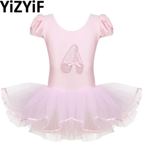YiZYiF Girls Ballet Tutus Fairy Dance Ruffled Cap Sleeves Sequined Ballerina Shoe Ballet Gymnastics Leotard Tutu Dress
