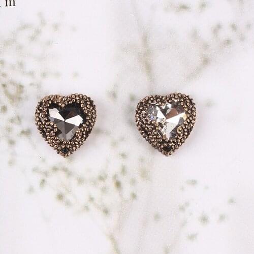 10PCS retro ancient cyan alloy diamond love handmade DIY hair accessories hairpin brooch alloy accessories clothing buttons