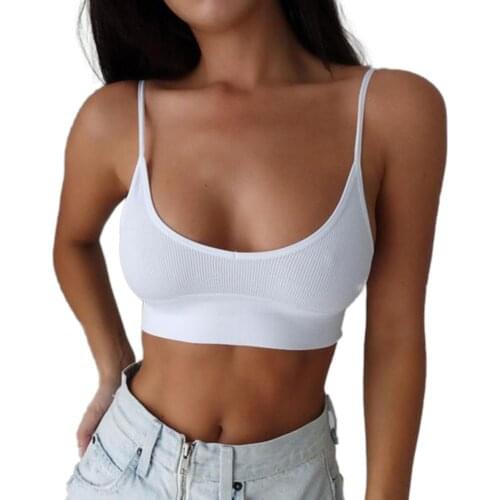 Womens Ladies Short Vest Tank Top Summer Low-Cut Boat Collar Slim Sling Backless Sleeveless White Black Brown vest Casual Tops
