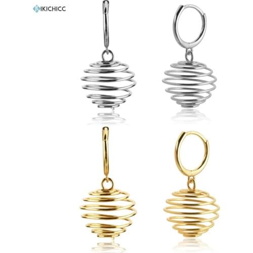 Kikichicc 925 Sterling Silver Gold Wick Circle Drop Earring Pendiente Piercing Ohrringe Women Luxury Geometric Jewelry