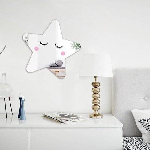 Stars Mirror Stickers for Kids Rooms DIY Wall Decor Decal Cartoon Art Mural Bedroom Bath Decorative Acrylic Mirror 3D Stickers