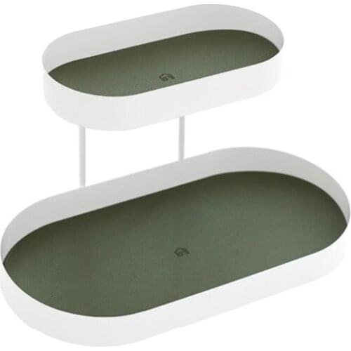 1Piece Storage Racks Metal Iron with PU Leather Mat Sundries Holder Tableware Party Supply Home Decoration Bathroon