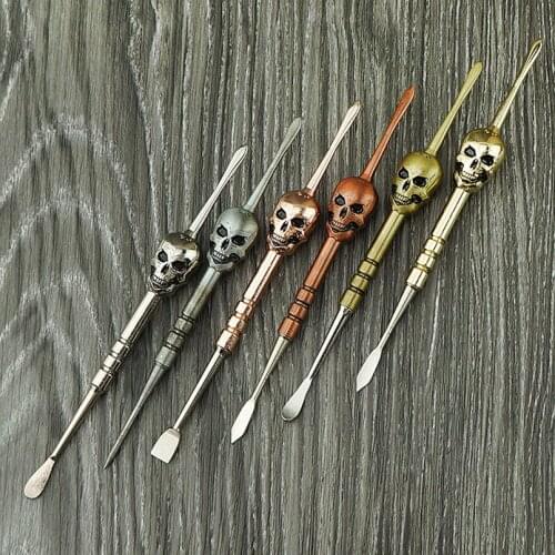 10pcs Bho Skull 120mm Dab wax tool is Stainless steel Non stick Slick butane oil Dabber Carver Tools