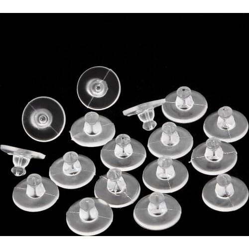 100pcs/lot Earrings Rubber Earring Back Plastic Round Ear Plug Blocked Caps Earrings Back Stoppers Supplies for jewelry DIY Ear