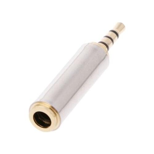 2.5mm Male To 3.5mm Female Connector Stereo Earphone Converter Adapter QW