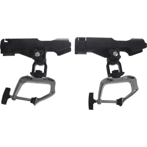 2Pack Fishing Boat Rods Holder With Large Clamp Opening 360 Degree Adjustable Fishing Rod Racks Folding Holder