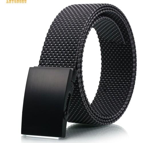 2018 Spool Zinc Alloy Buckle Belt 100% Nylon Jeans Leisure Belt Double Color Woven New Style High Quality Men'belt