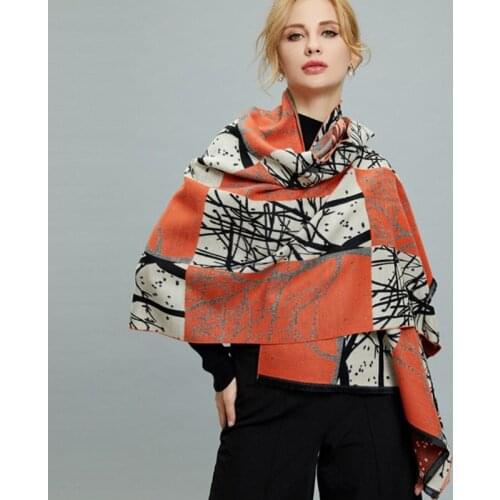 2020 luxury brand scarf head scarf women winter cashmere leopard print thick shawl warm head scarf scarf women cashmere blanket