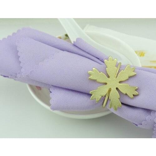 50pcs/lot Christmas snowflake napkin rings, metal buckle napkins, napkin rings hotel dining table Golden