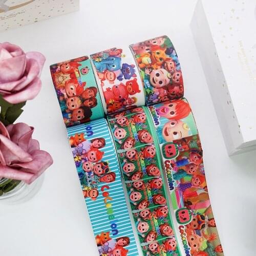 50yards Printed Grosgrain Ribbon For Crafts DIY Hair Bows Birthday Decoration37217