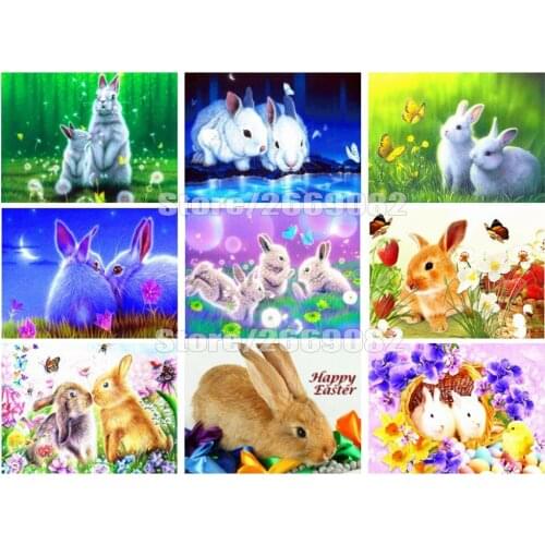 5D DIY Diamond Painting Full Square Drill Rabbit Animal Home Decoration Embroidery Picture Handcraft Art Kits TT1724