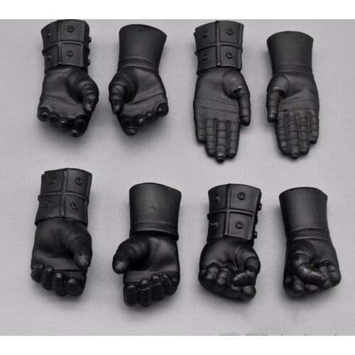 8pcs Black Long Hand Gloves Models for 12''Action Figures Bodies Accessories