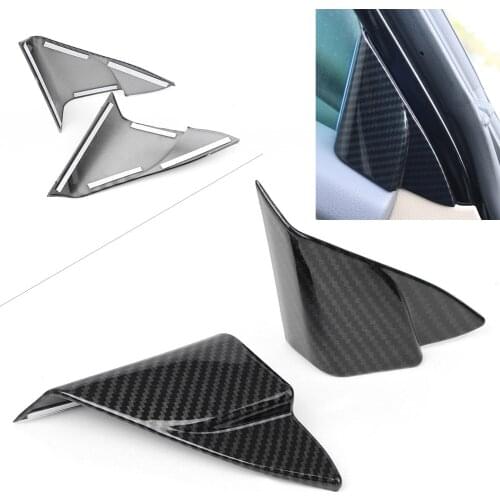 Car Styling ABS Interior Front Triangle Frame Cover Protector For Toyota Camry 2018 Carbon Fiber Color 2pcs