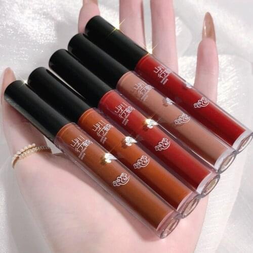 Velvet Matte Lip Glaze Chinese Style Makeup Waterproof Anti-sweat Sweatproof Long Lasting Easy To Color Lip Gloss Cosmetic TSLM1