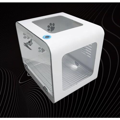 White Full Automatic Pet Drying Box Tempered Glass+Acrylic Plate Hair Dryer for Small Pet Smart Temperature Display Dryer