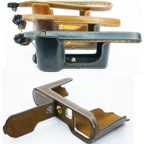 PU Leather Camera Bottom Case Half Body Set Cover for Leica T type 701 leica T701 camera case leather bag hand Strap