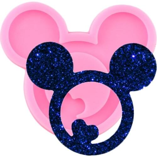 Disney Mickey Mouse Head Love Heart Keychain Silicone Mold Cupcake Topper Fondant Cake Decorating Tools Candy Chocolate Moulds