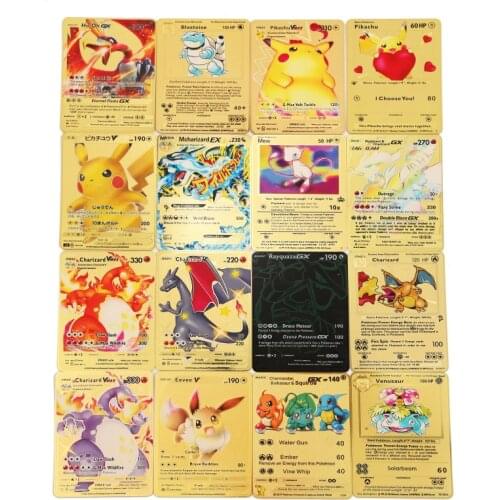 Pocket Monster New version of gold card GX VMAX boost interactive battle of the Pikachu Goblin Game Card Collection