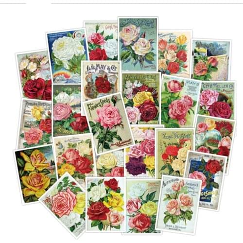 10/30/50PCS Classic Fresh Flower Notebook Waterproof Graffiti Suitcase Skateboard Guitar Toy Decoration Sticker Wholesale