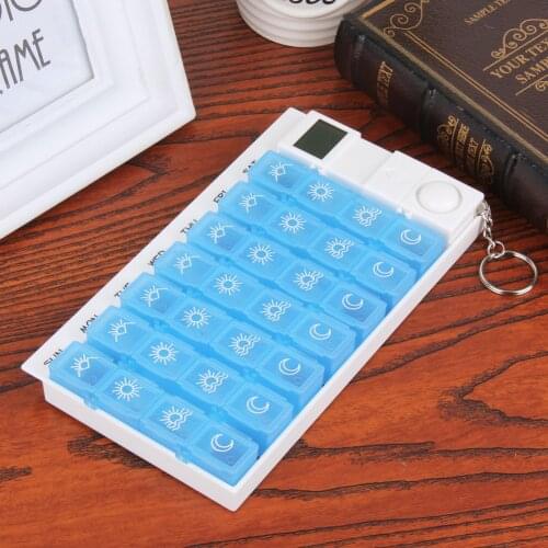 Portable 28 Slots Weekly 7 Days Pill Box Colorful Plastic Medicine Case Holder Pill Cases Organizer Splitters High Quality