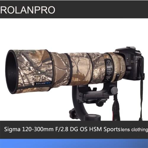 ROLANPRO Lens Camouflage Coat Rain Cover for Sigma 120-300mm F/2.8 OS Sports Lens Protective Case Camera Lens Protection Sleeve