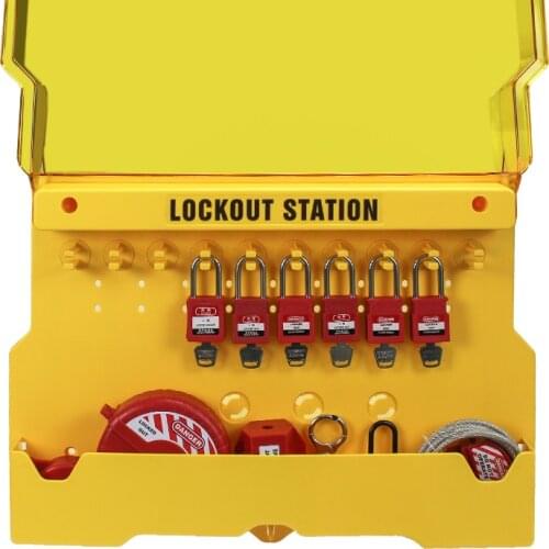 Lockey New design 10-Lock Lockout Station Plastic PC Safety Lock out with Cover LS03
