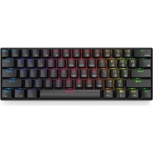 AJAZZ New RGB Bluetooth 3.0 Dual-Mode Compact 61 Key Mechanical Gaming Keyboard for IOS Android Windows