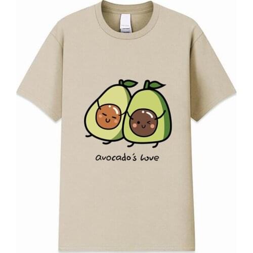2021 Summer New100% Cotton Cartoon Avocado Printing T Shirt Men Causal O-neck Basic T-shirt Male High Quality Classical Tops