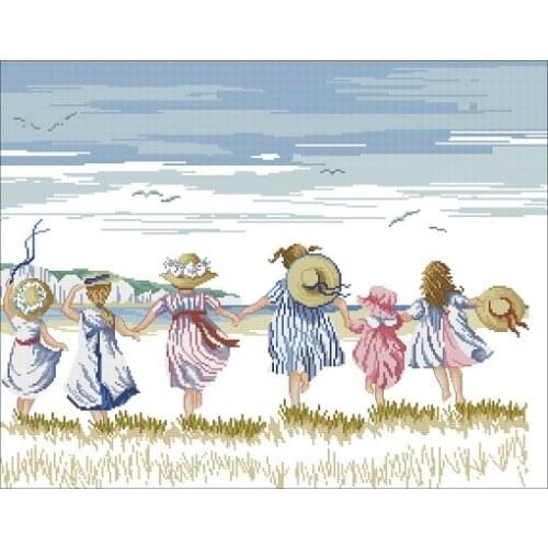 27-yesterday series-sisters (14Ct) Counted Cross Stitch 11CT 14CT 18CT DIY Cross Stitch Kits Embroidery Needlework Sets