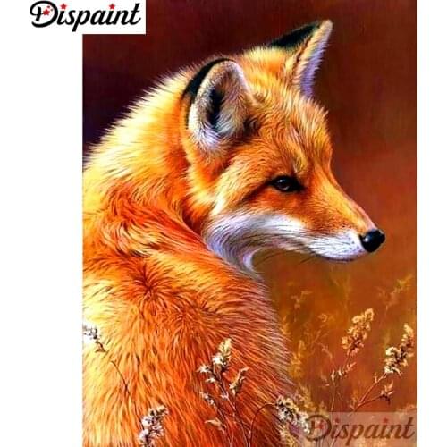 Dispaint Full Square/Round Drill 5D DIY Diamond Painting "Animal fox scenery" Embroidery Cross Stitch 5D Home Decor A11831
