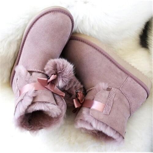 Beautiful New 2020 Real Sheepskin Womens Winter Classic Woman Snow Boots Genuine Sheepskin Women Boots Women Shoes