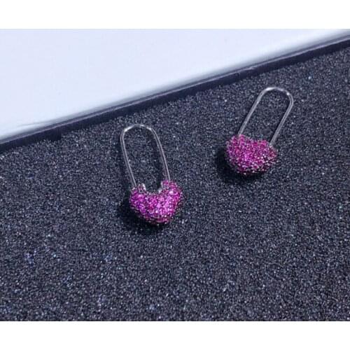 New Arrival Shiny Heart CZ Zircon 925 Sterling Silver Ladies`Dangle Earring Jewelry Birthday Gift Wholesale Anti-Allergic Women