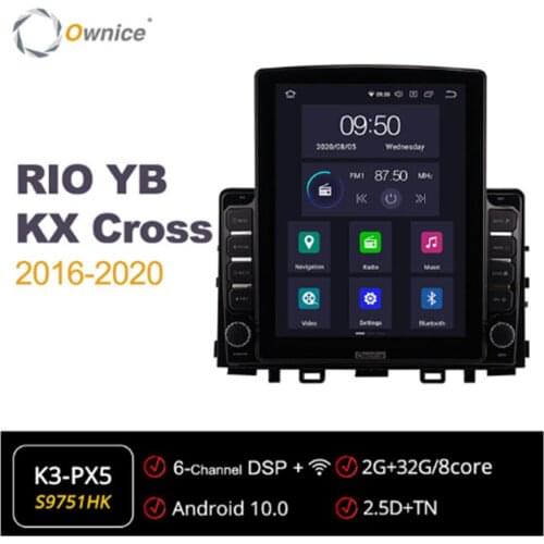 Ownice Android 10.0 Car Radio for Kia RIO YB KX Cross 2016-2020 GPS 2 Din Auto Audio System Stereo Player 4G LTE Tesla Style