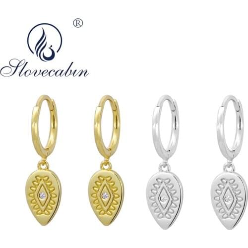 Slovecabin 100% 925 Sterling Silver Leafs Hoop Huggies Earring For Women Party 2020 Rock Punk European Luxury Fashion Jewelry