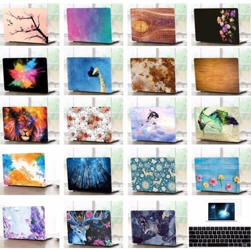 Print Shell Case Keyboard Cover Screen Film Protector For Apple Macbook Air 11 12 13 15" Pro Retina Touch Bar A1989 A1990 A1932