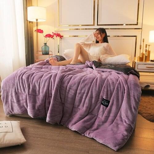 3 Layer Winter fashion blankets soft Throw Flannel blanket Bed Cover Fashion Thread Duvet AB Side Soft Warm Comforter Home