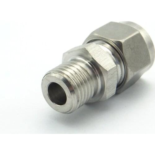 304 Stainless Steel M10 M14 M16 M20 Metric Male Thread To 6mm 8mm 10mm Double Ferrule Tube Pipe Fitting Threaded Union Connector