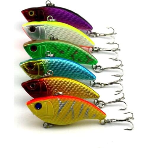 Big Sale 6pcs New Winter VIB Fishing Lure Hard Plastic Vibration Tackles Artificial Pesca Peche Ice Fishing Wobbler 5.5cm 9.1g
