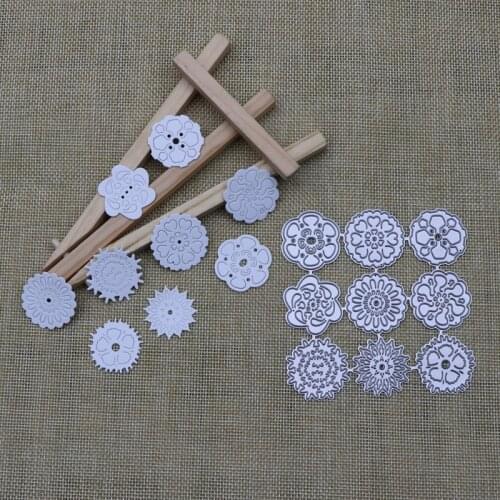 9pcs Flowers Frame Set Metal Cutting Dies Stencil Scrapbooking Embossing DIY Album Stamp Paper Card