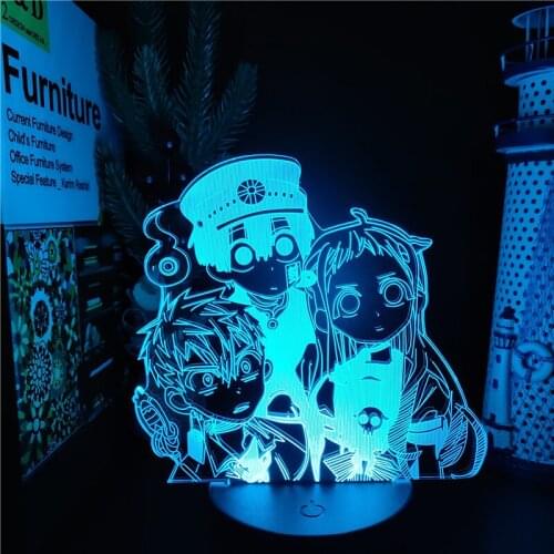 Toilet Bound Hanako Kun 3D Visual Light Acrylic Led Night Light Anime Led Lamp Bedroom Decorative Nightlight Kids Birthday Gift