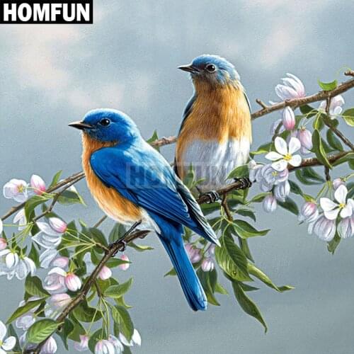 HOMFUN Full Square/Round Drill 5D DIY Diamond Painting "Bird & Flower" Embroidery Cross Stitch 5D Home Decor Gift A02728