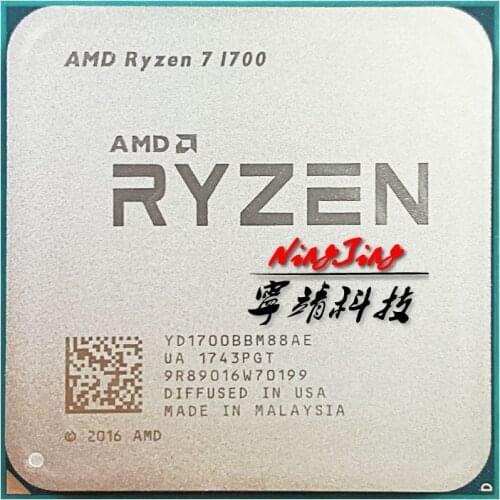 AMD Ryzen 7 1700 R7 1700 3.0 GHz Eight-Core Sixteen-Thread CPU Processor 65W YD1700BBM88AE Socket AM4